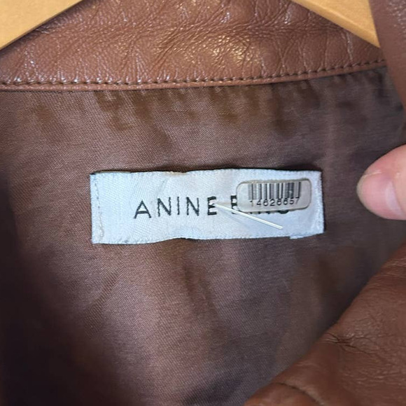 Anine Bing Hutton Shirt Faux Vegan Leather Button-Down Jacket Size S - Picture 11 of 11
